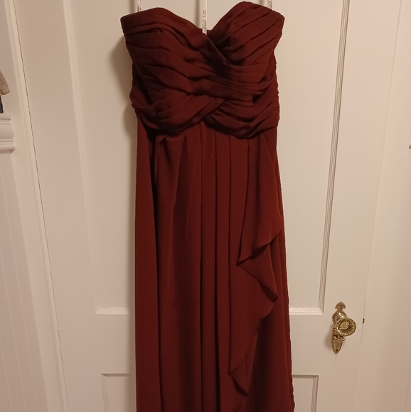 David's Bridal strapless chiffon dress size 8 - Picture 2 of 10
